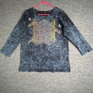 Sabaku Artwear Womens Top Size Medium Tie Dye 3/4 Sleeve‎ Artsy